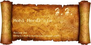 Hohl Horácia névjegykártya